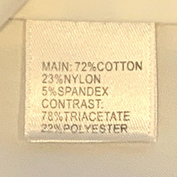 ST. JOHN Cotton Blend Satin Trim Button Down Top Sz 10 #139C - Picture 13 of 14